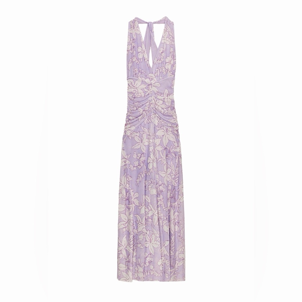NWT Zara Printed Tulle Maxi Dress